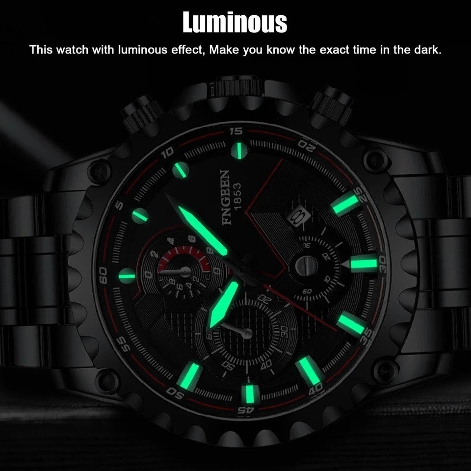 Men’s Waterproof Luxury Watch Stainless Steel Quartz Luminous Classic Wristwatch