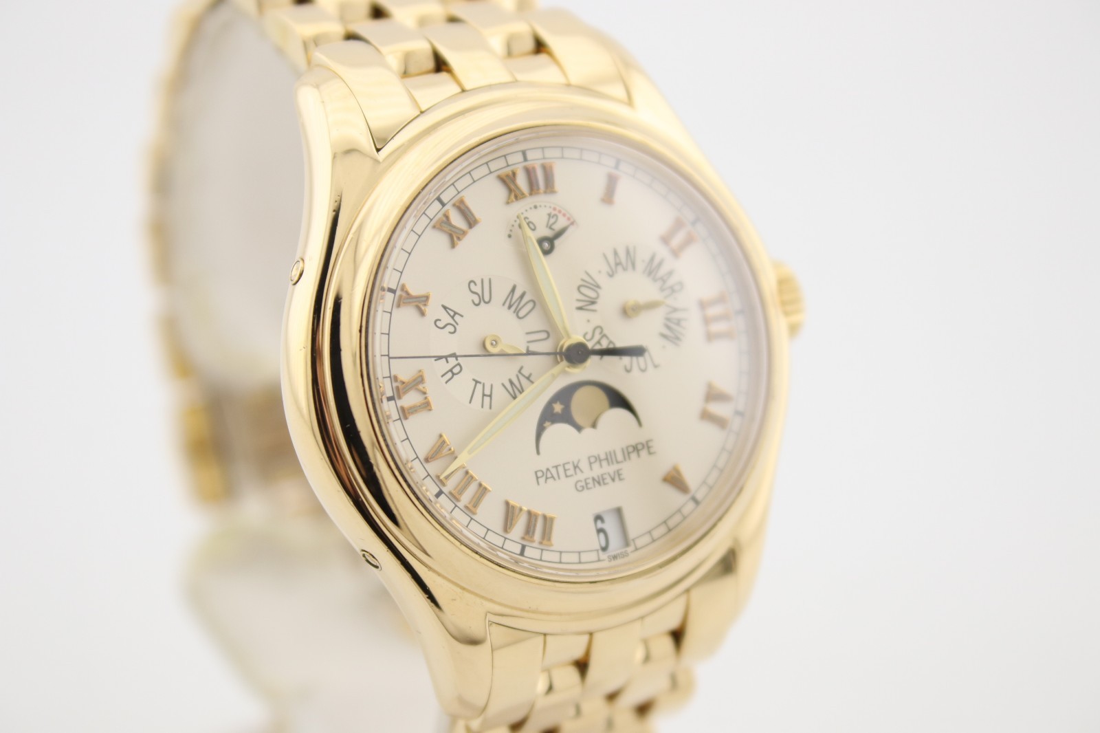 Patek Philippe Annual Calendar 18k Yellow Gold Ivory Dial 37mm Watch 5036J