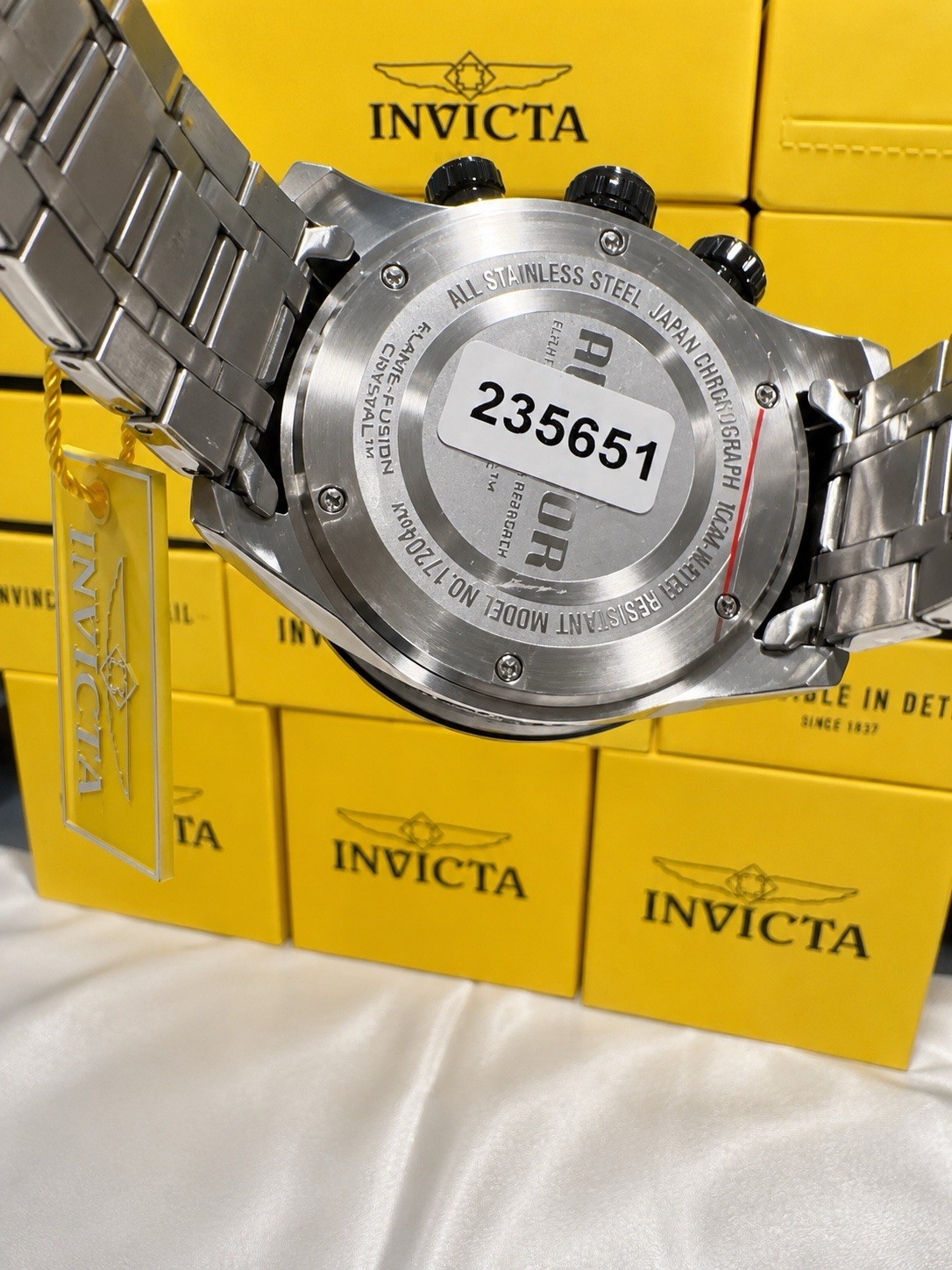Invicta 17204 Aviator Chronograph 48mm Gunmetal Dial Steel Quartz Watch Box Tag