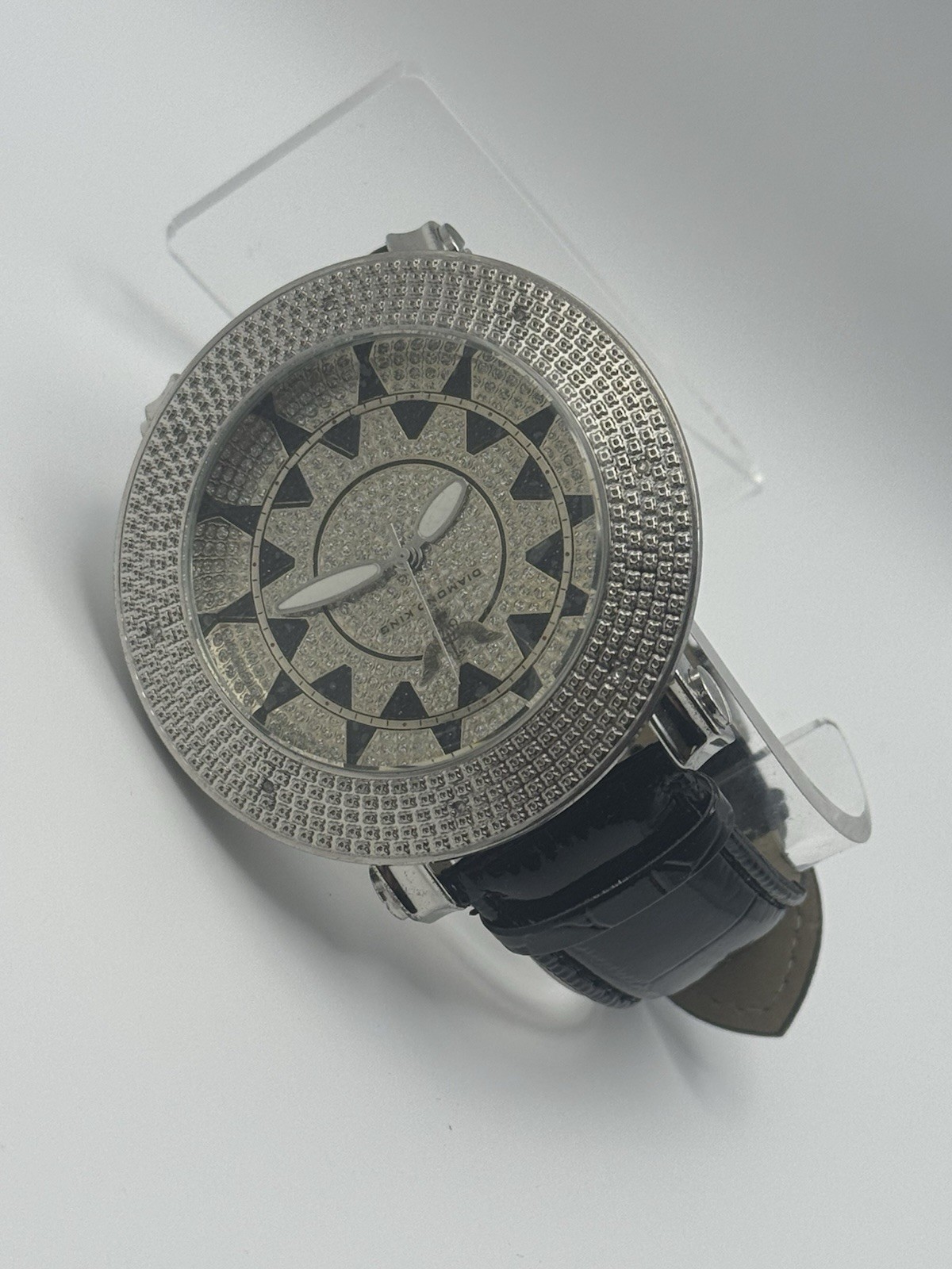Diamond King DKW-0748 Watch New Battery Black Band Display Case Men’s Fashion