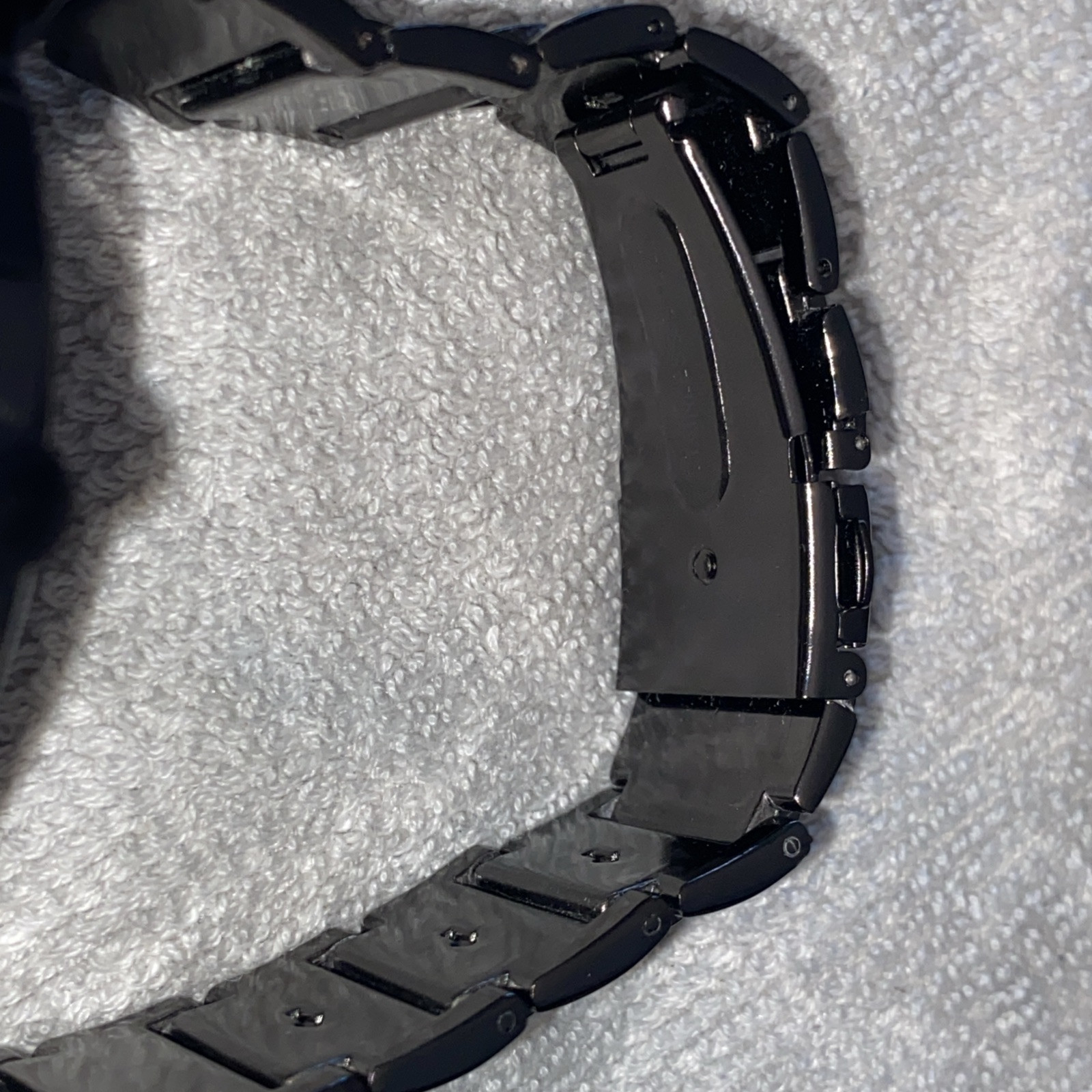 Steve Madden Men’s Black Jet Tone Watch & Multi Bracelet
