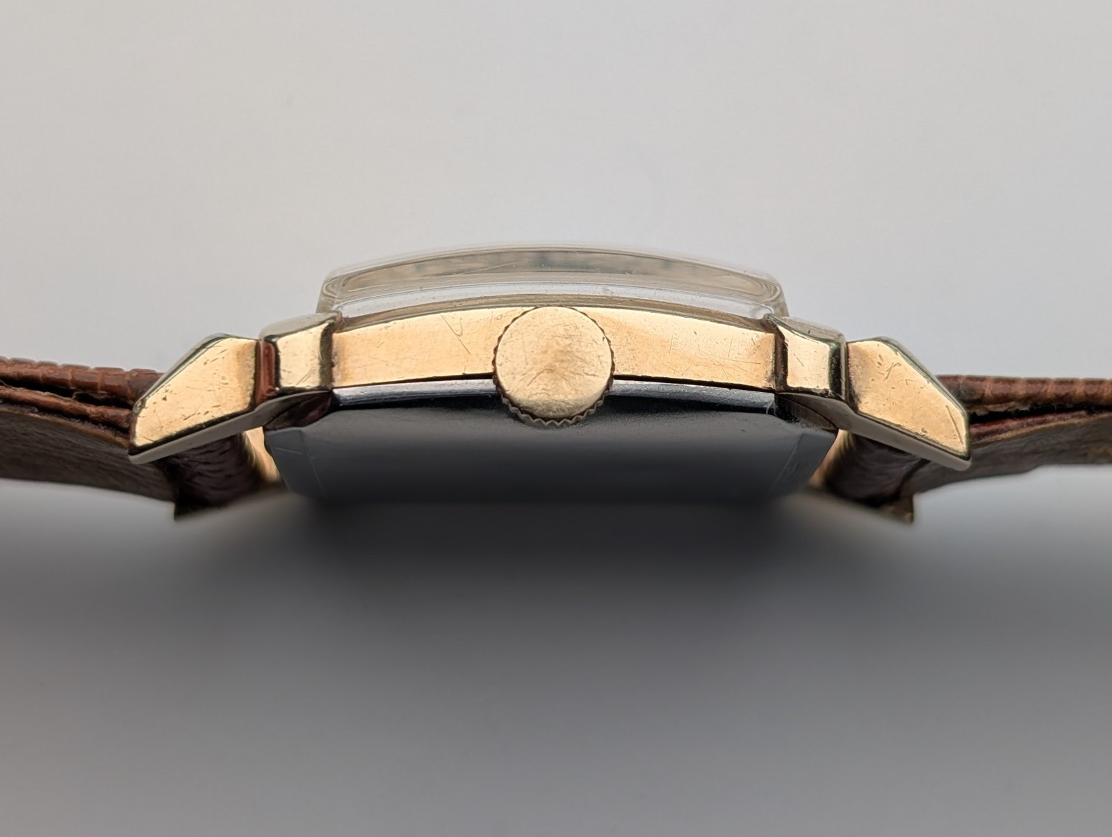 Vintage Wittnauer Revue 73 10K Gold Plated Art Deco Watch, 1950s, Running Well