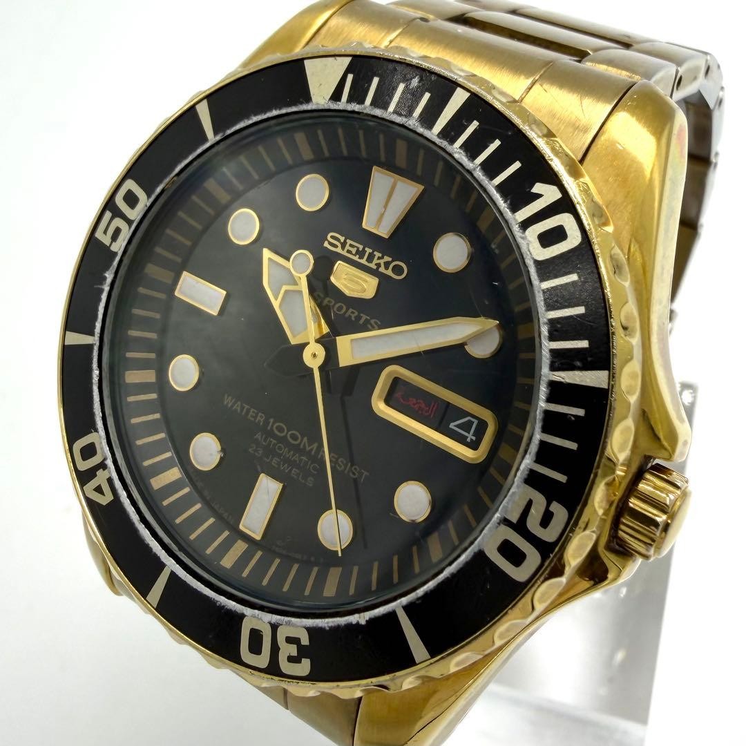 Seiko 5 Sports Diver Automatic Gold Black Watch