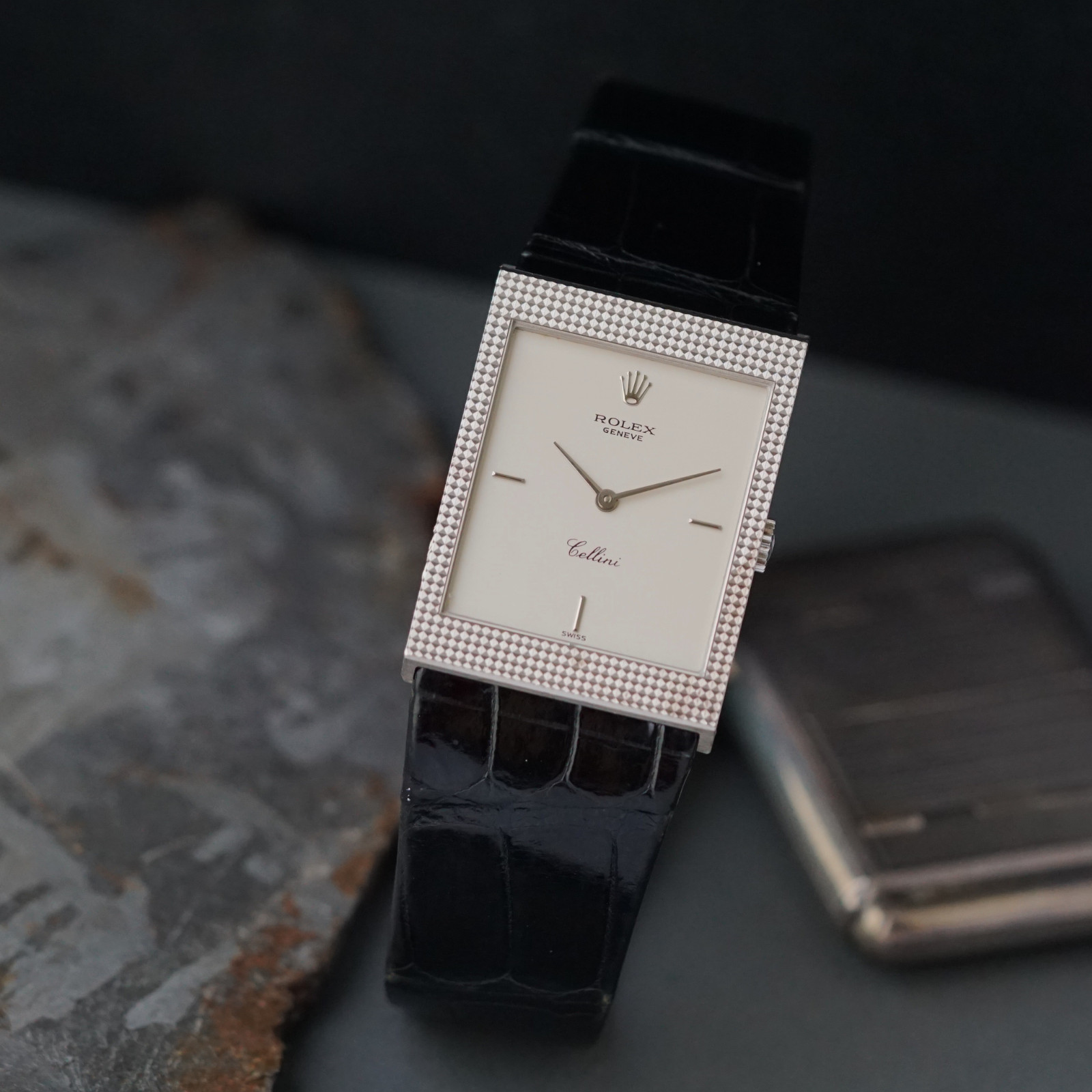 Rolex Cellini Ref. 4127 Hobnail 18k White Gold Manual Wind 1995