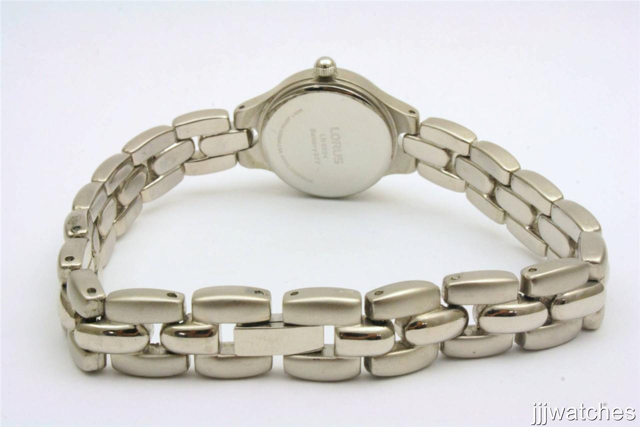 New Lorus Classic Bracelet Lilac Tinted Glass Women Watch 23mm LR0234