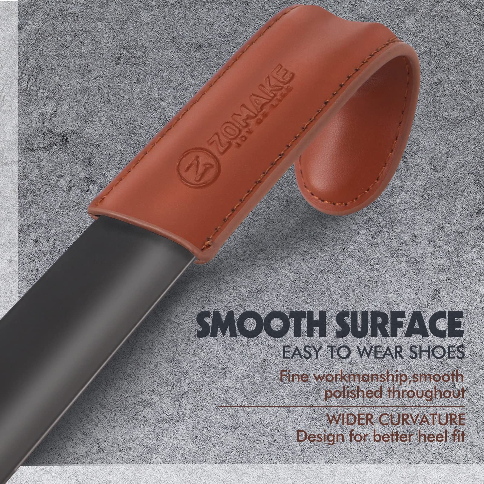 ZOMAKE Metal Long Handle Shoe Horn for Seniors, Men, Women, Boots – 16.5″