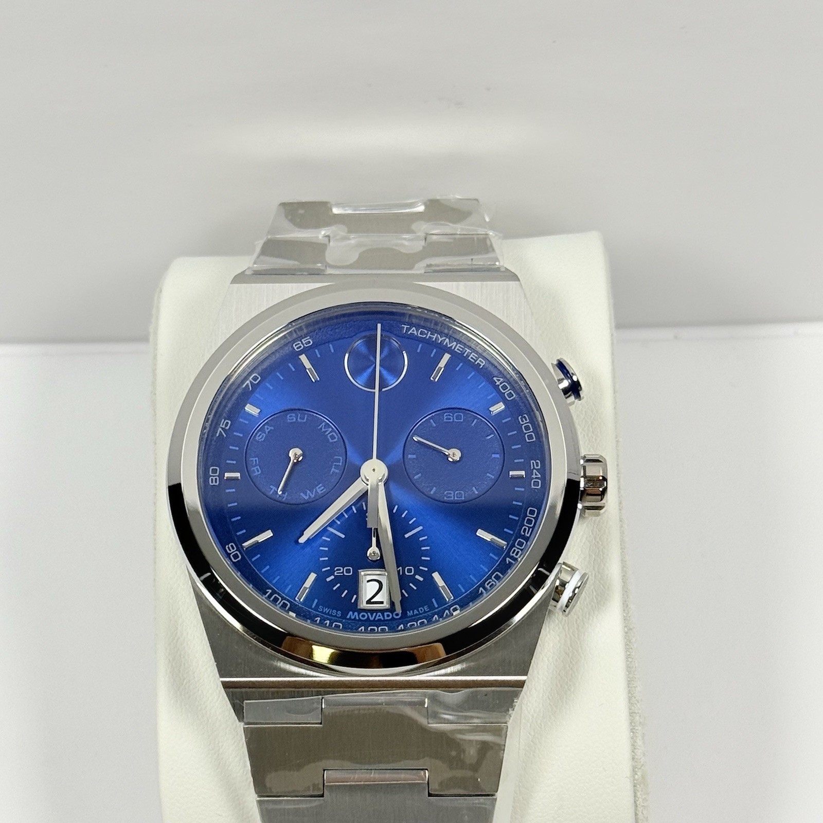 Movado Bold Quest 3601199 Chronograph Blue Dial Silver Tone Men’s Watch