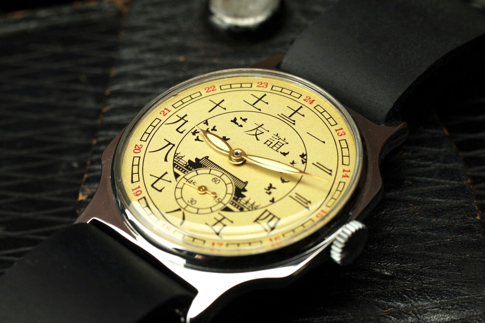 Pobeda Watch Friendship with China Vintage Men’s Soviet Mechanical Gold plated