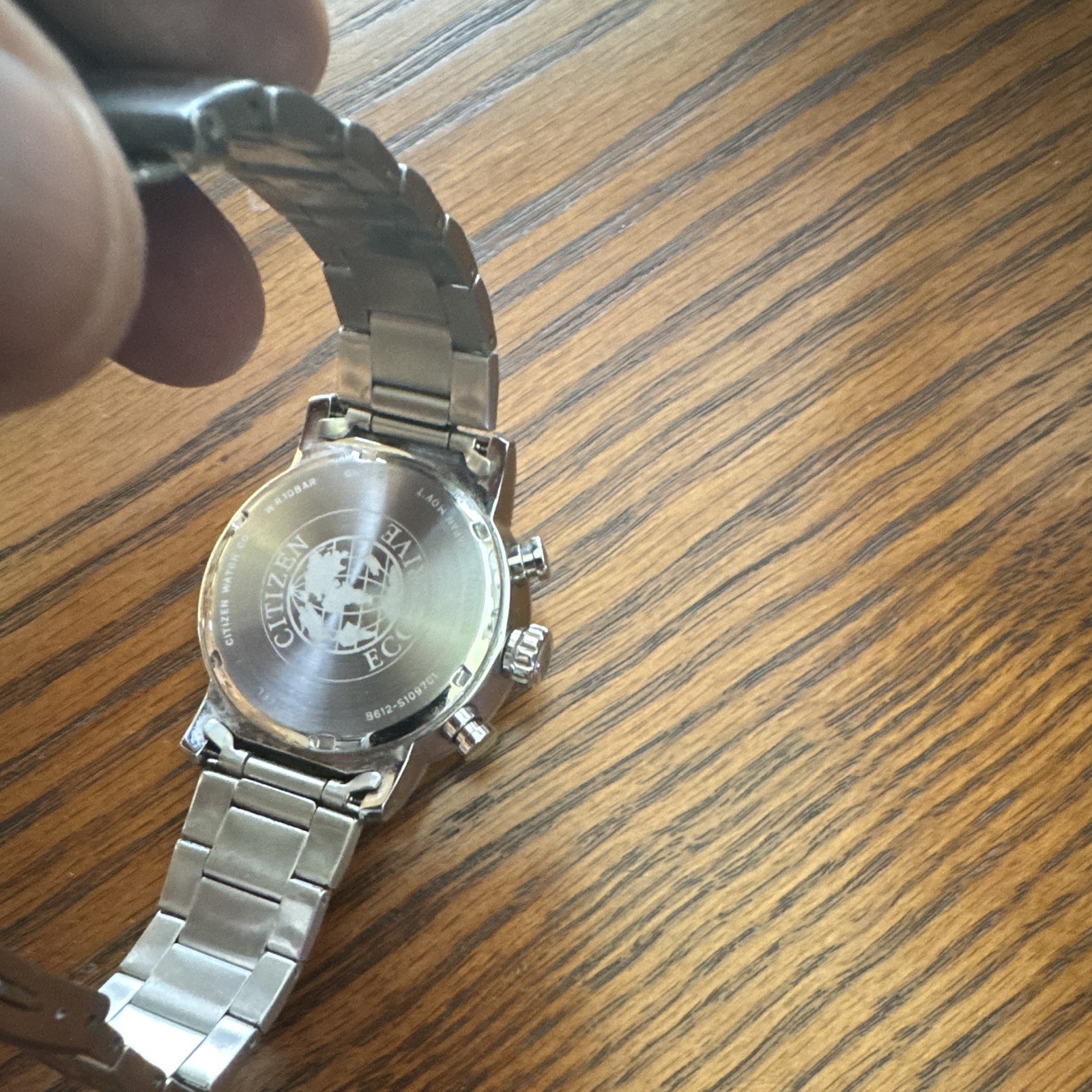 Citizen Eco-Drive Chronograph Date Black Dial Silver Bracelet 43mm 10 bar