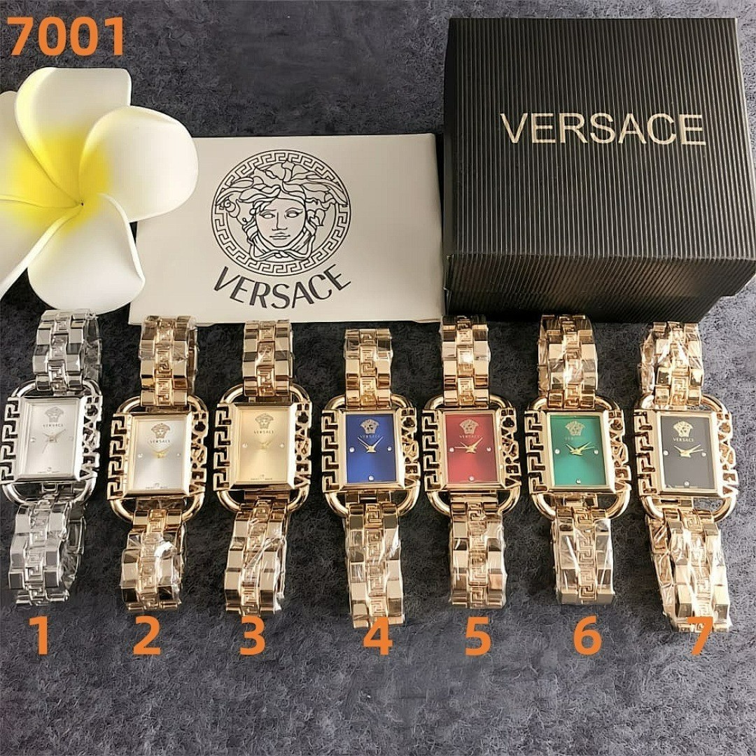 Versace Quartz Watch – Small Square Dial 29mm – Alloy Wristband with Box TaxFree