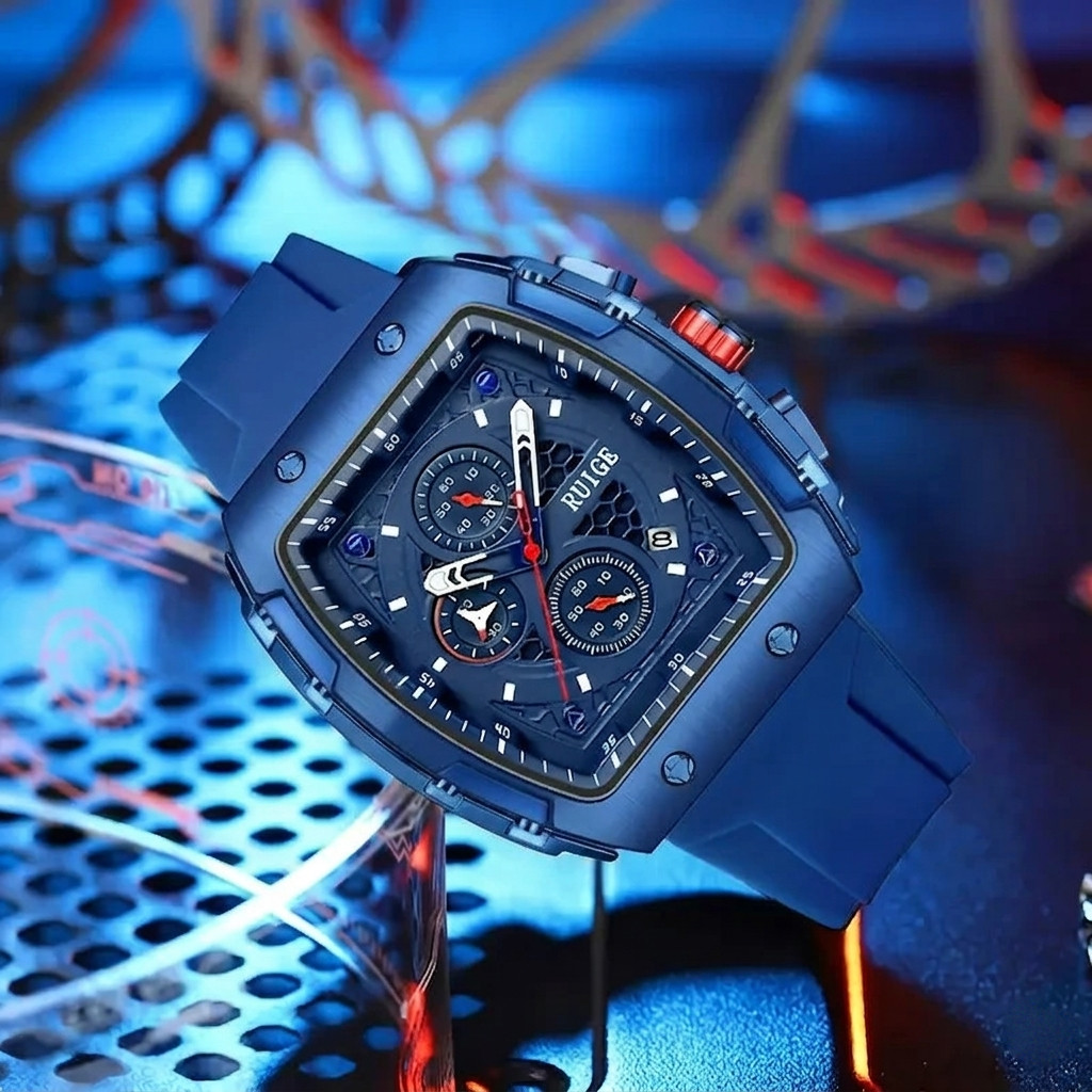 Men’s Formal Everyday Watch Date Display Quartz Movement Analog Silicone Band