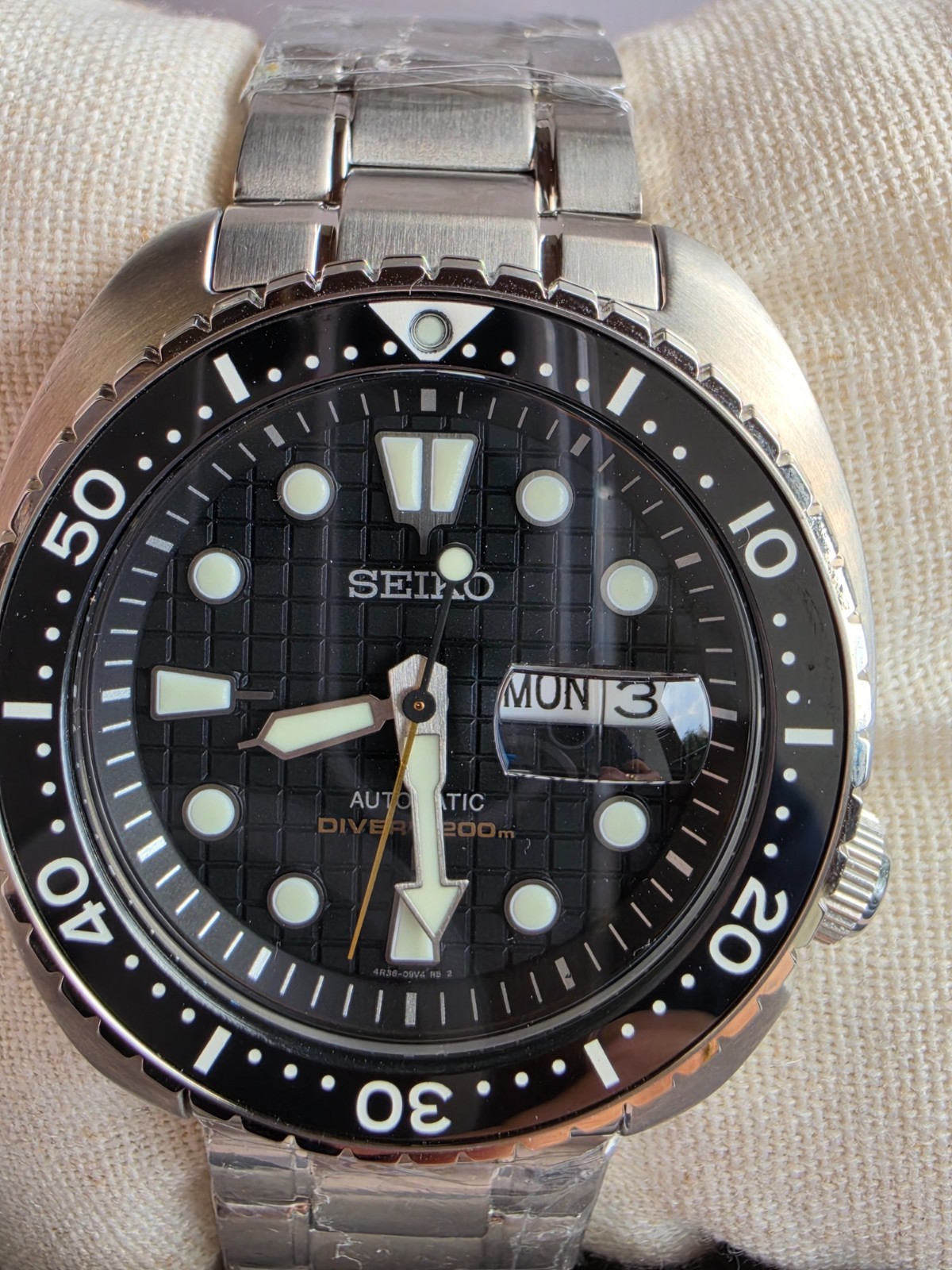 SEIKO ProspeX SRPE03K1 King Turtle Watch Automatic Diver Watch Steel Black NOS