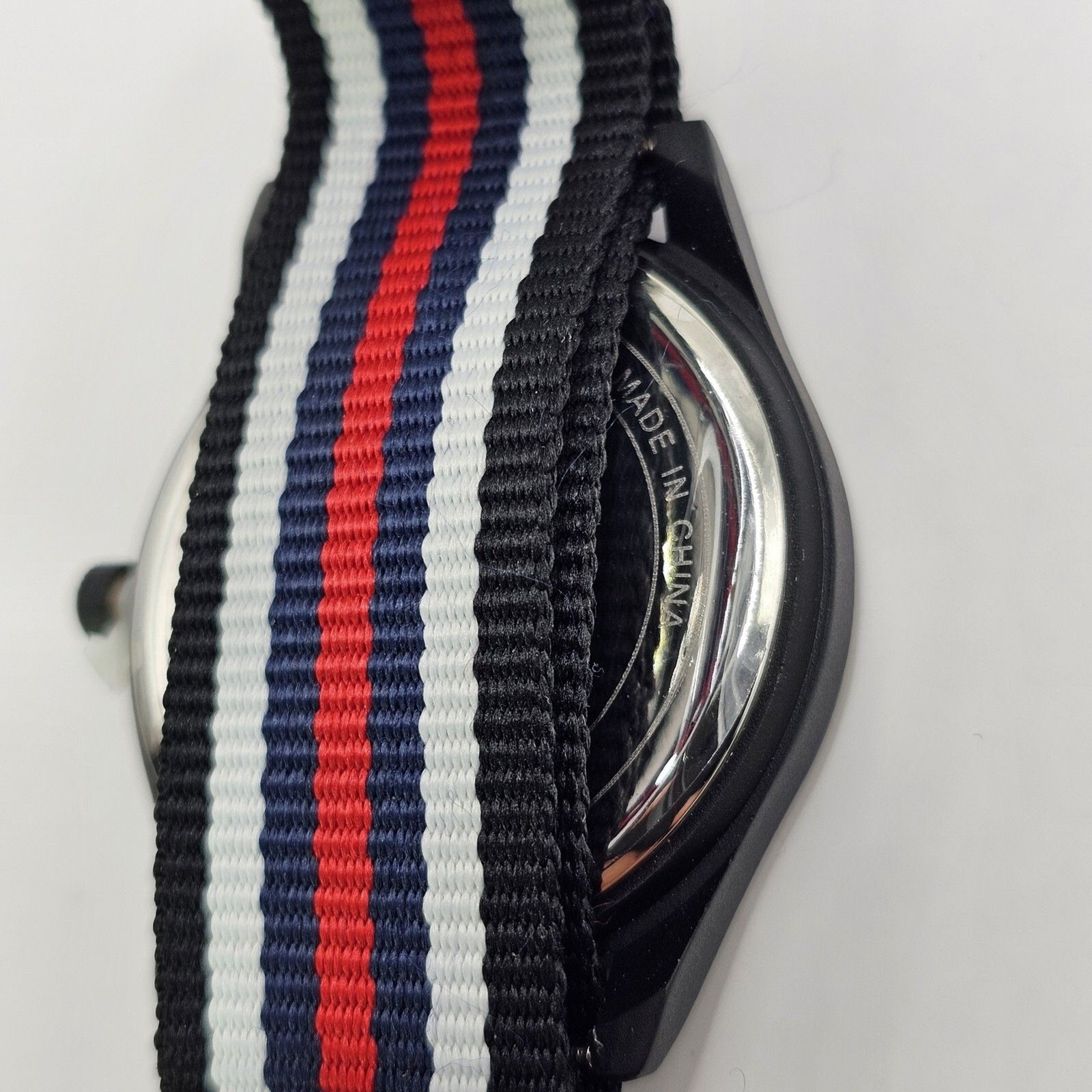 Men’s Military Field Watch 42MM Black Case Black Dial Multicolor Canvas Band