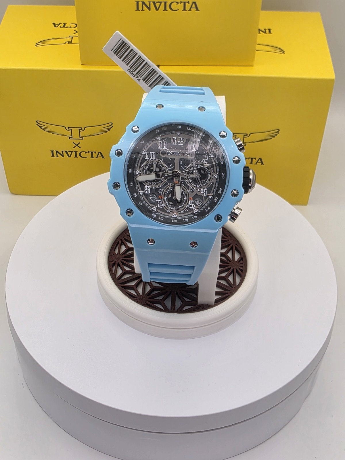 Invicta Racing Vaulthan Men’s Watch 44mm 69674 Limited Ed Lt Blue New