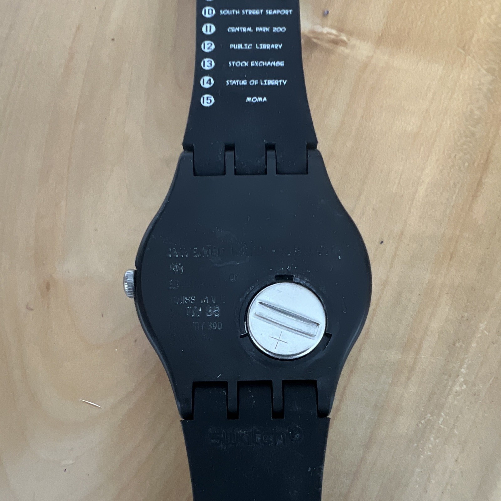 Swatch New York City Map Dial Black/White 41mm Plastic Quartz Analog Watch