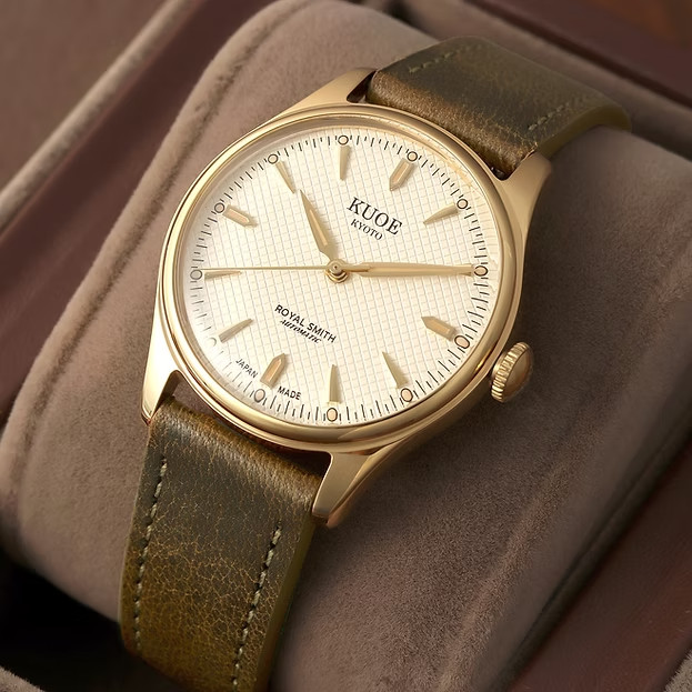 KUOE Kyoto Royal Smith 90-006 Gold Ivory Waffle Dial Miyota 9039 Auto Unused JP