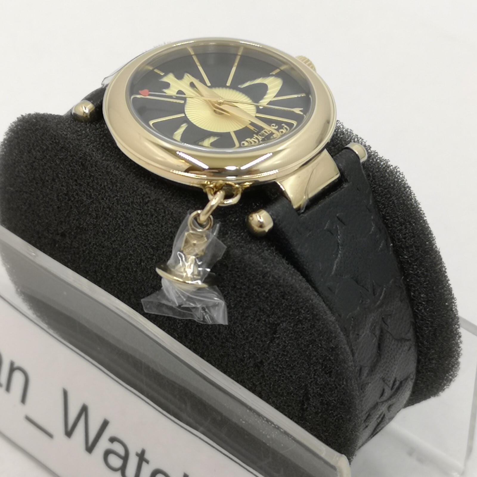Vivienne Westwood VV006BKGD Black Leather Quartz Women’s Watch New in Box