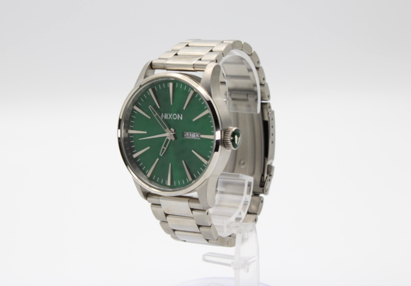 Nixon Sentry 42mm A356-1696 Stainless Steel Green Sunray Quartz