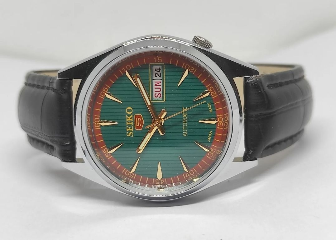 Seiko Refurbished Green Dial Day / Date Automatic Men’s Wrist Watch Free Shiping