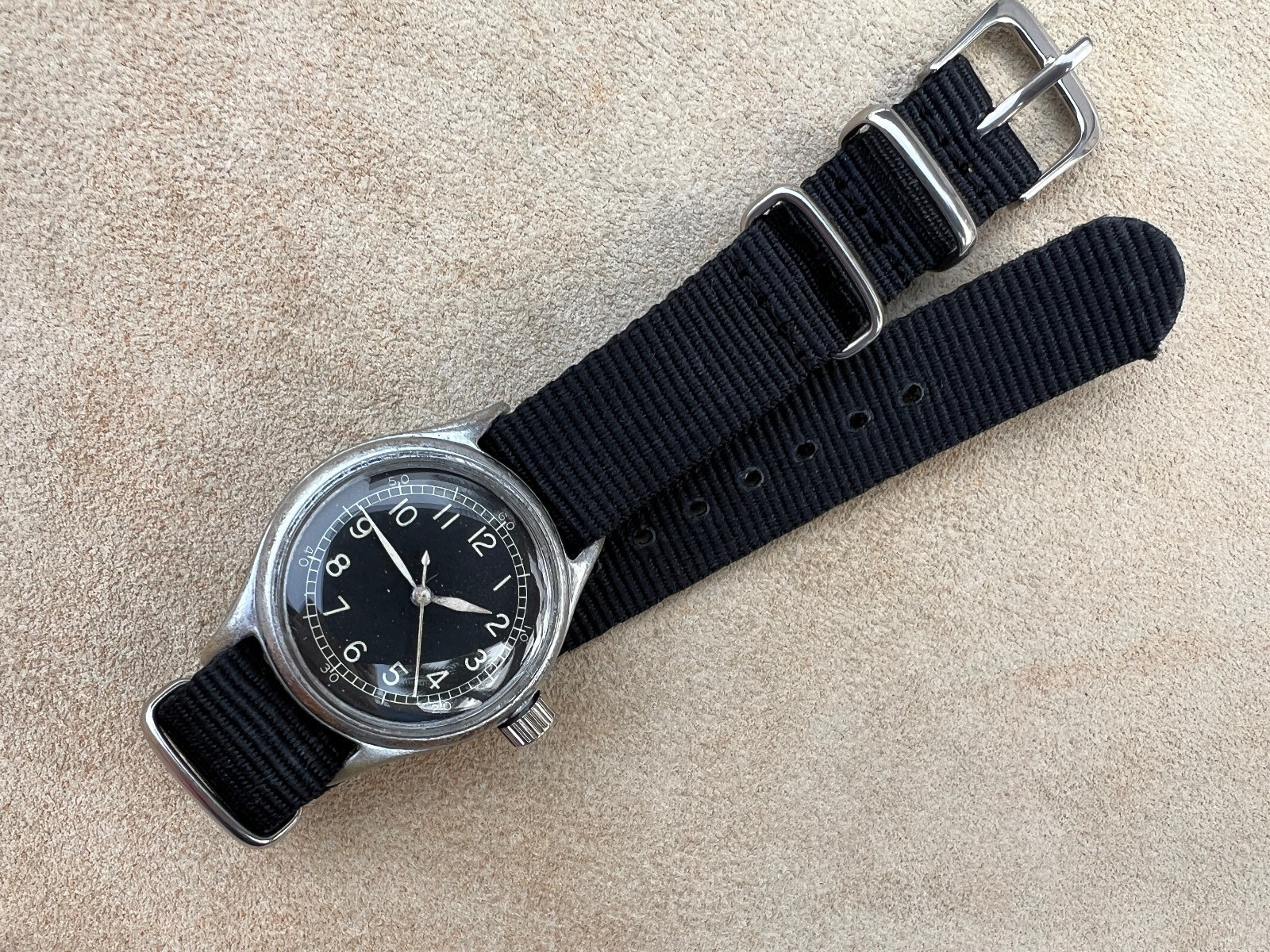 Vintage Bulova A-11 military watch WW2 10AKCH gilt black Hacks Serviced Works
