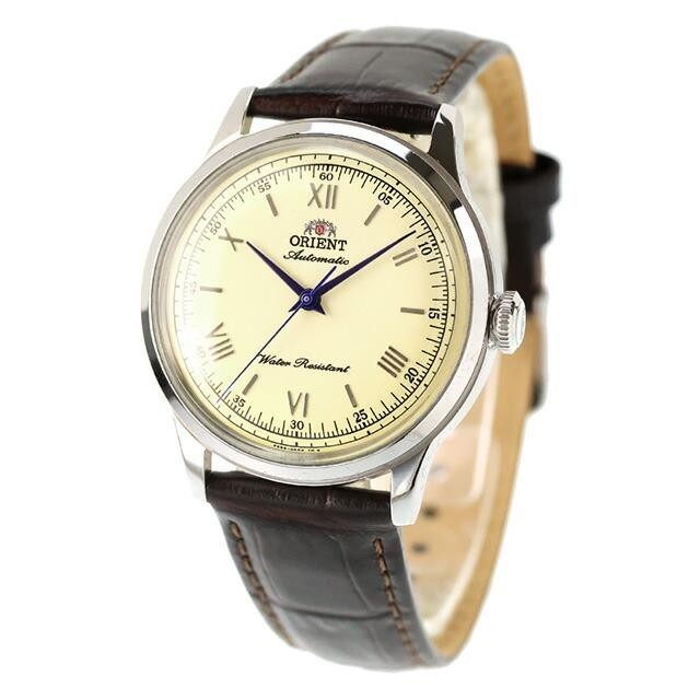 ORIENT RN-BB0003Y Bambino 38mm Ivory Roman No Date Automatic Leather Watch