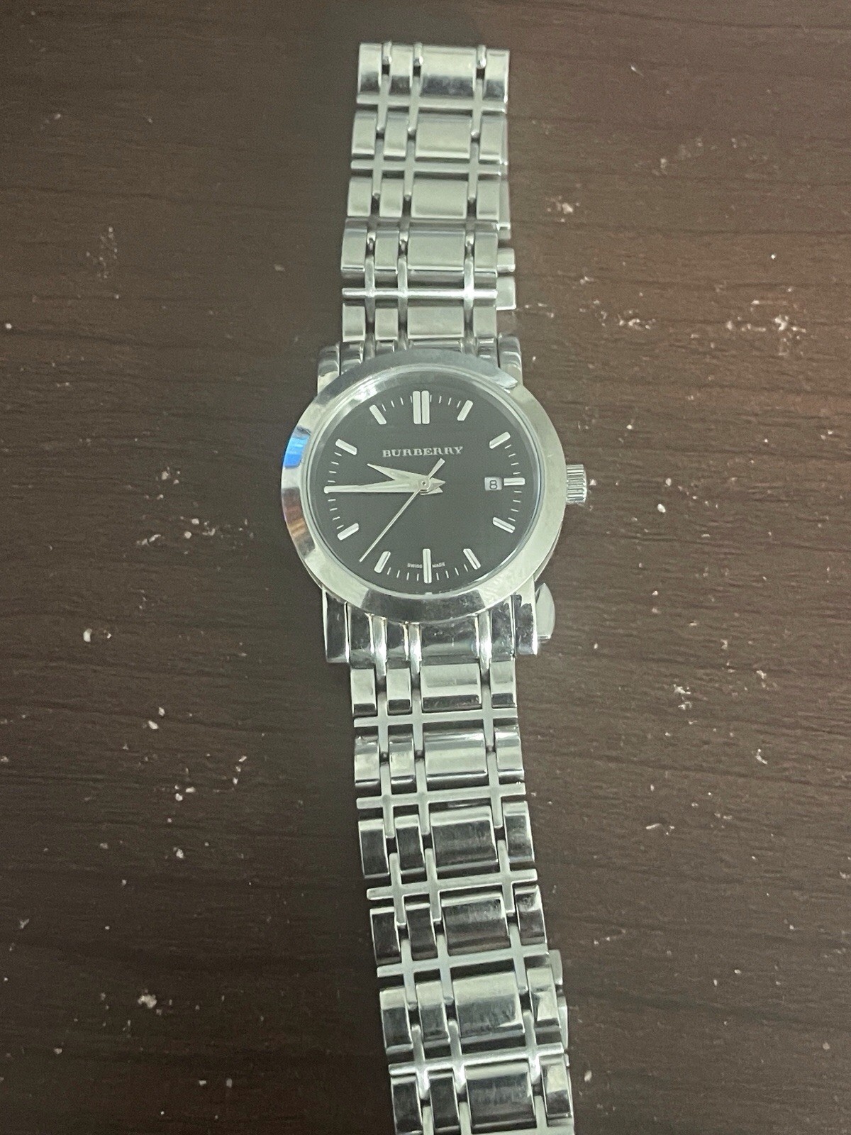 Burberry Unisex Quartz Date Black Dial 38mm Silver SS Bracelet 50m Watch