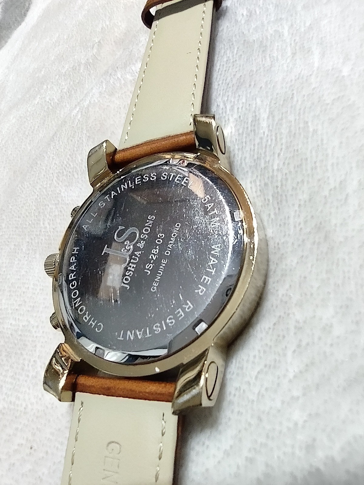 Joshua & Sons Men’s JS-28-03 Diamond Chronograph Quartz Watch Orig case & papers