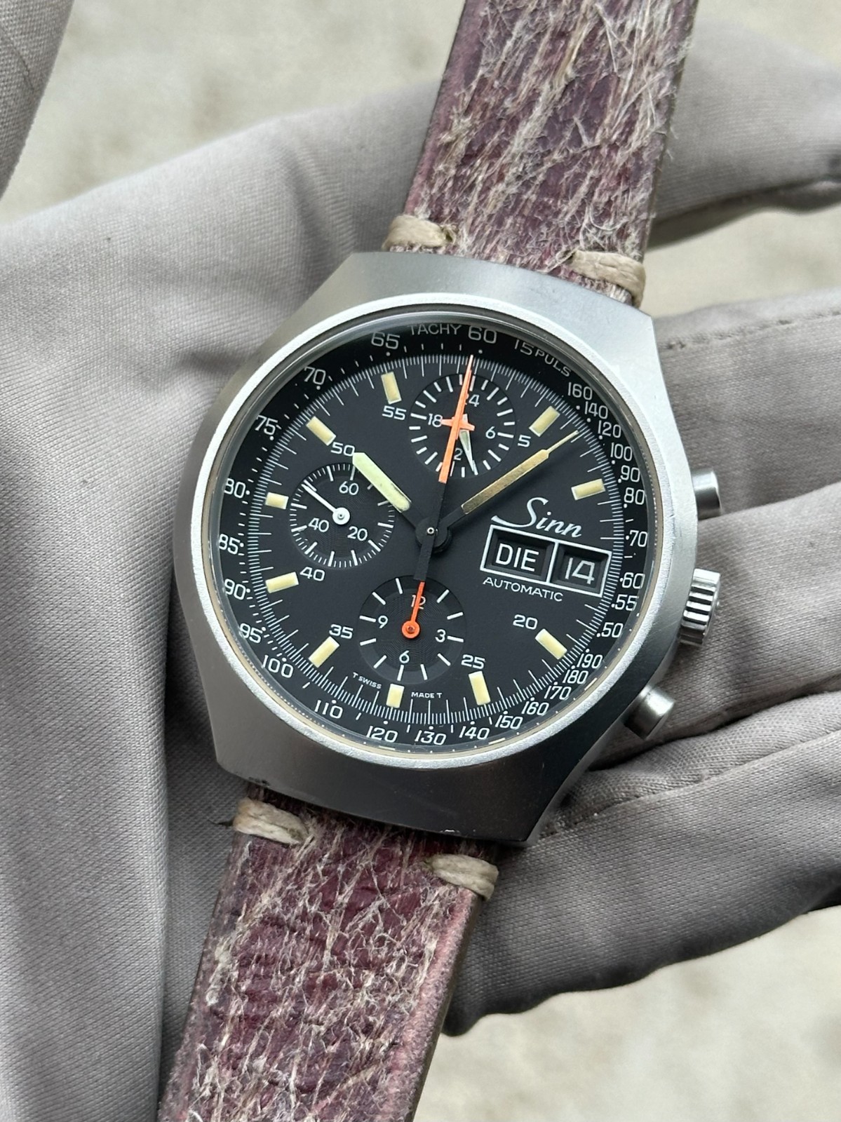 Vintage Sinn 157 Lemania 5100 Automatic Chronograph 40mm w/ Box