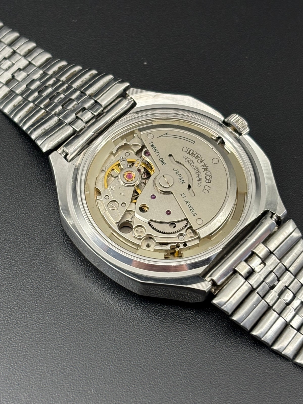 Citizen Orange Vintage Automatic men’s Japan Wristwatch Miyota 8200 day date