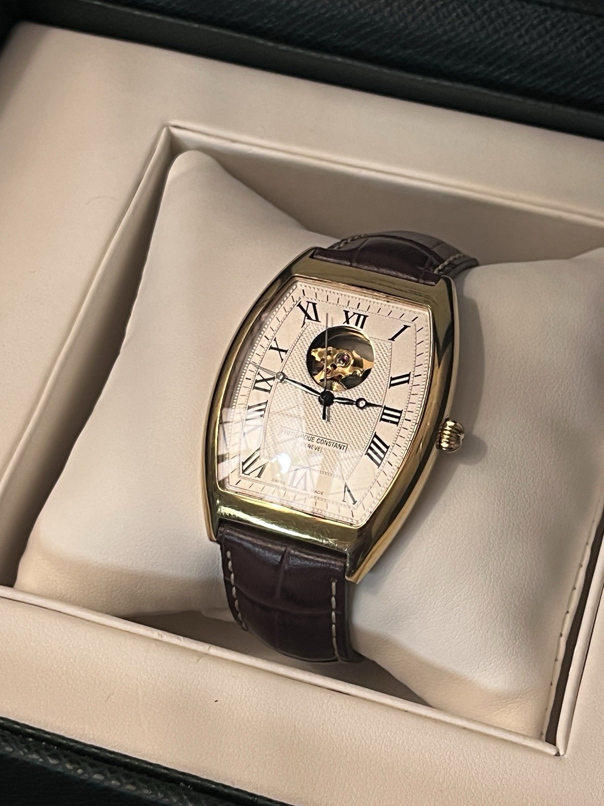 Frédérique Constant Persuasion Tonneau Art Deco Brown Open Heart FC-310M4T25 AUT