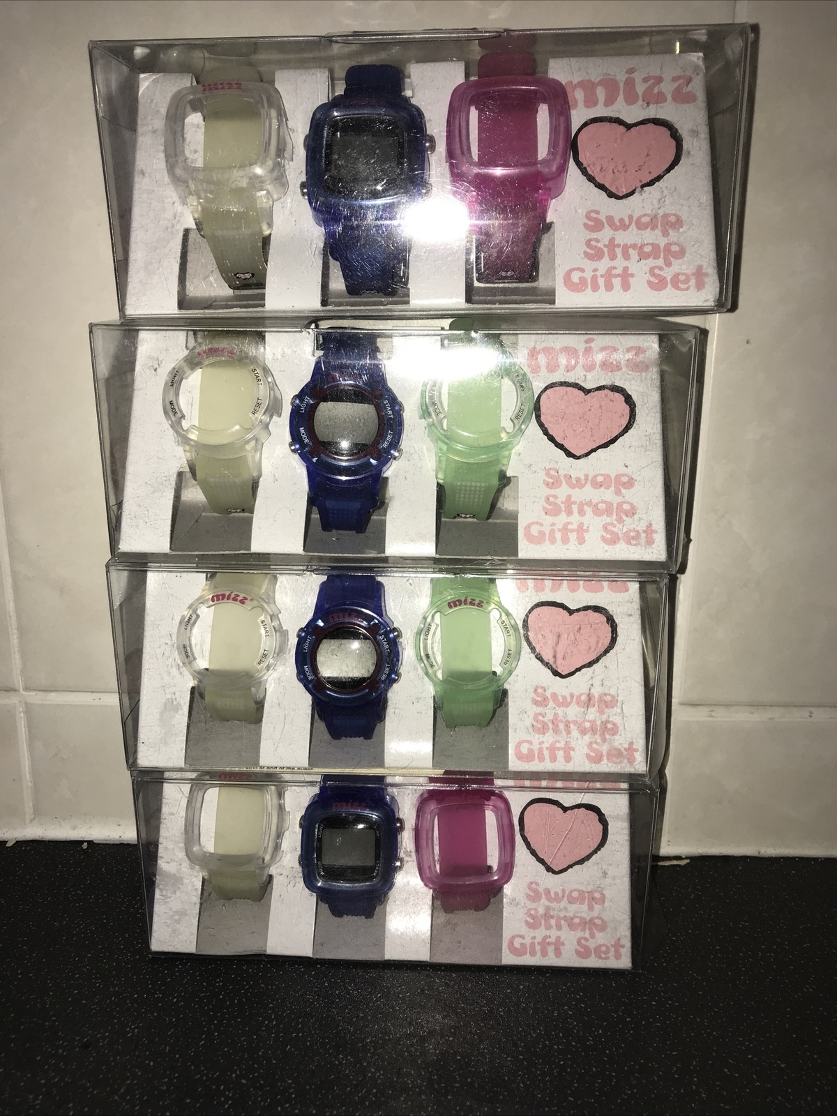 4 x Mizz Girls Swap Strap Gift Sets Wrist Watch Modern Style Quartz