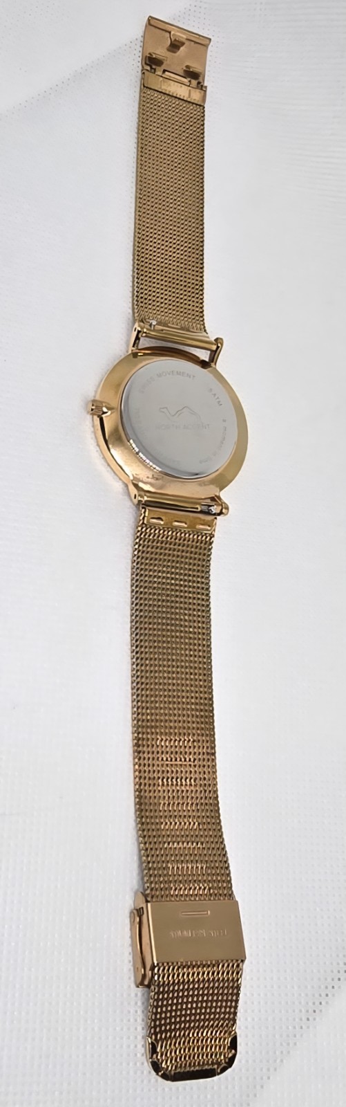 Unisex North Accent Classic Arabic Numerals Rose Gold Mesh Band Watch 13