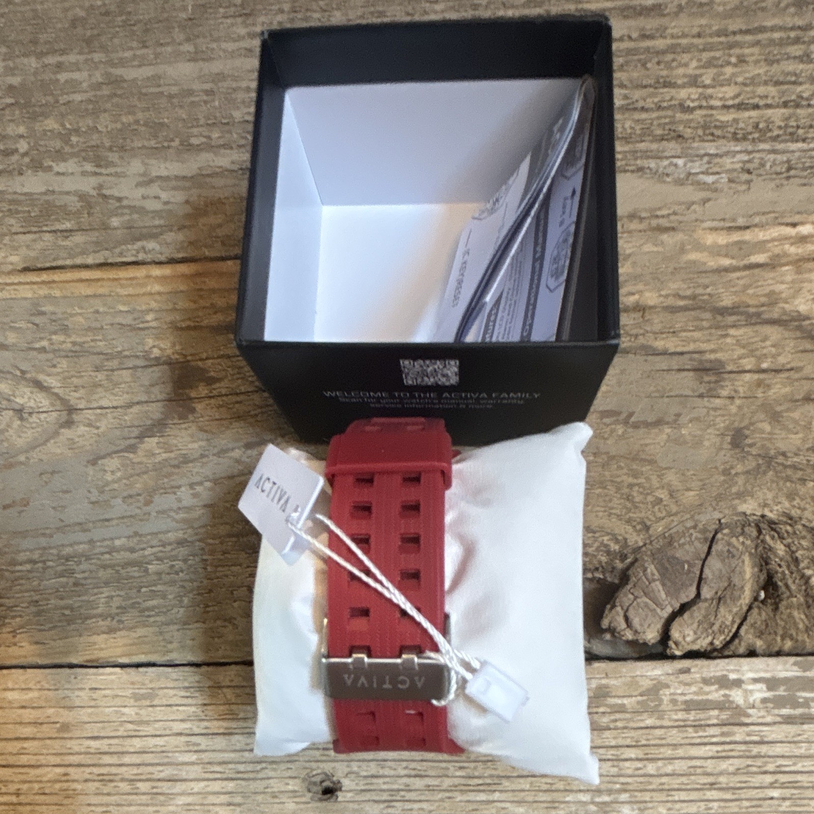 Activa Men’s Analog-Digital Quartz Alarm Sports Watch Red Rubber Band w/ Box