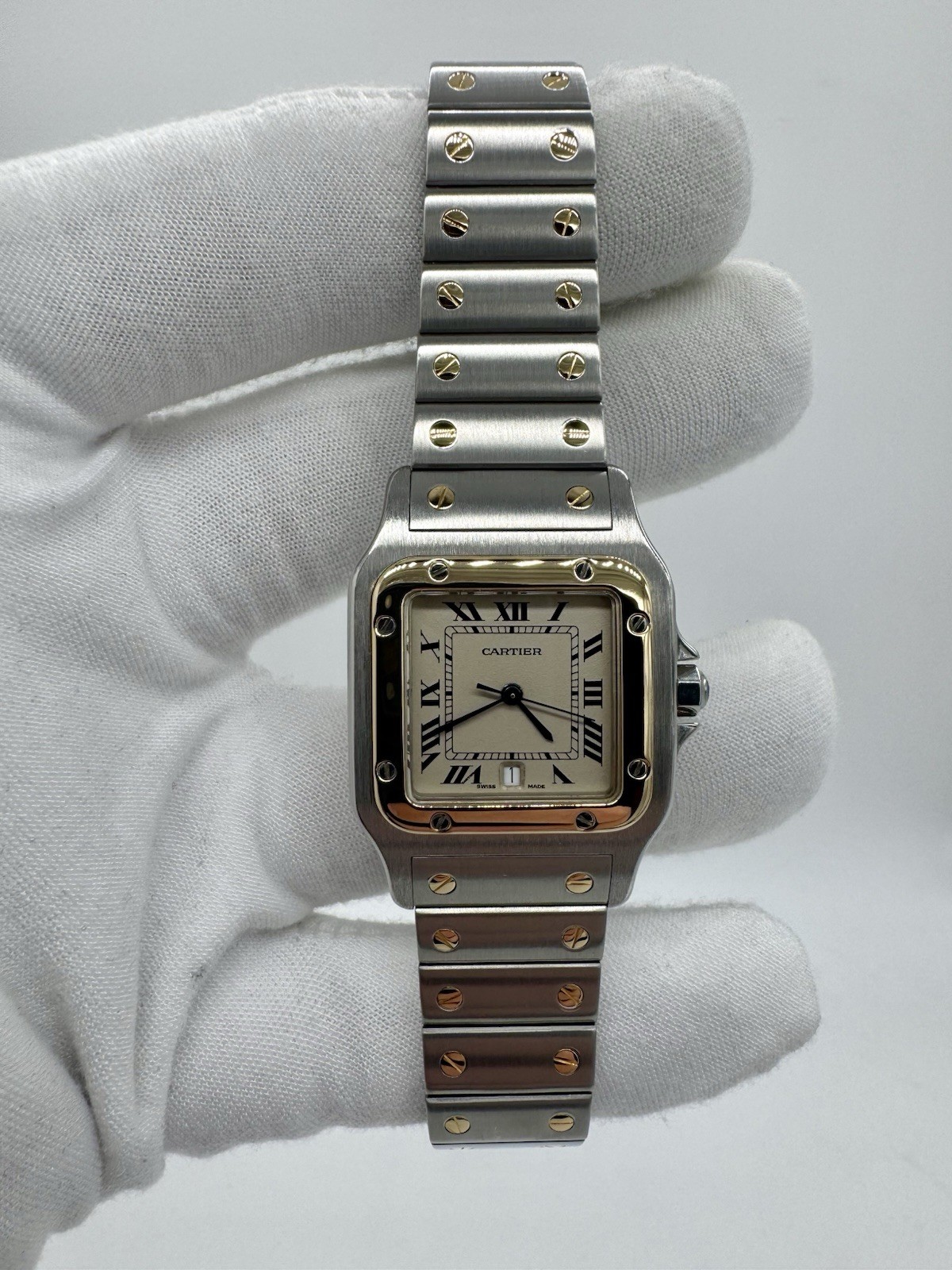 Cartier Santos Galbee 187901 Quartz Watch 29mm Two-Tone 18k Stainless Steel