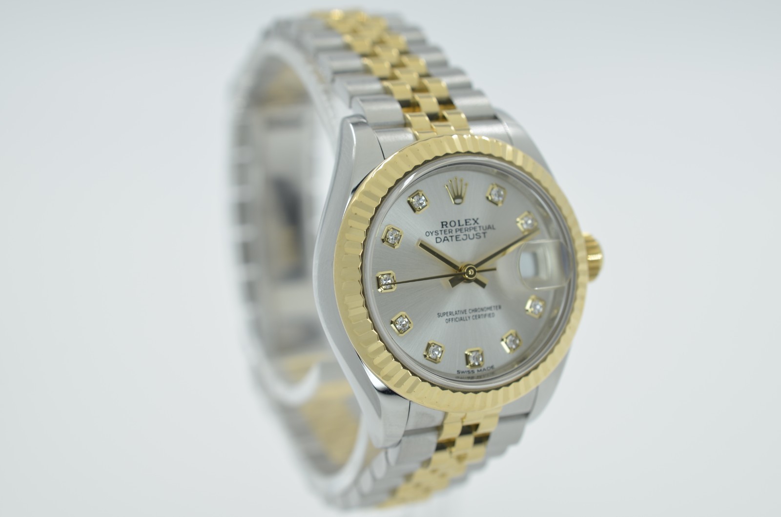 Rolex Lady-Datejust 28mm 279173 silver diamond dial 2019 with box and papers