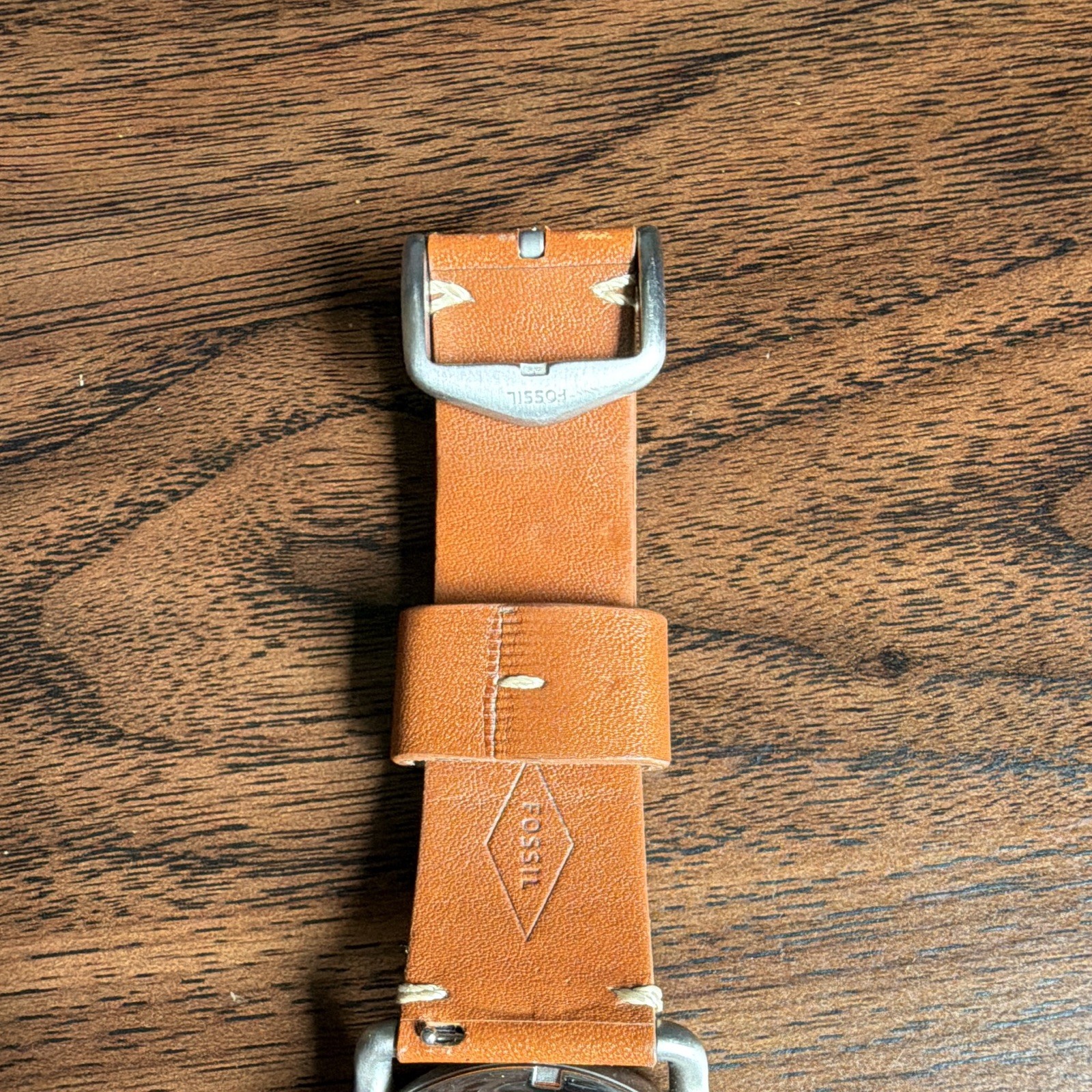 Fossil 1150 Men’s Quartz Watch 42mm Blue Dial Brown Leather Strap Date 5ATM