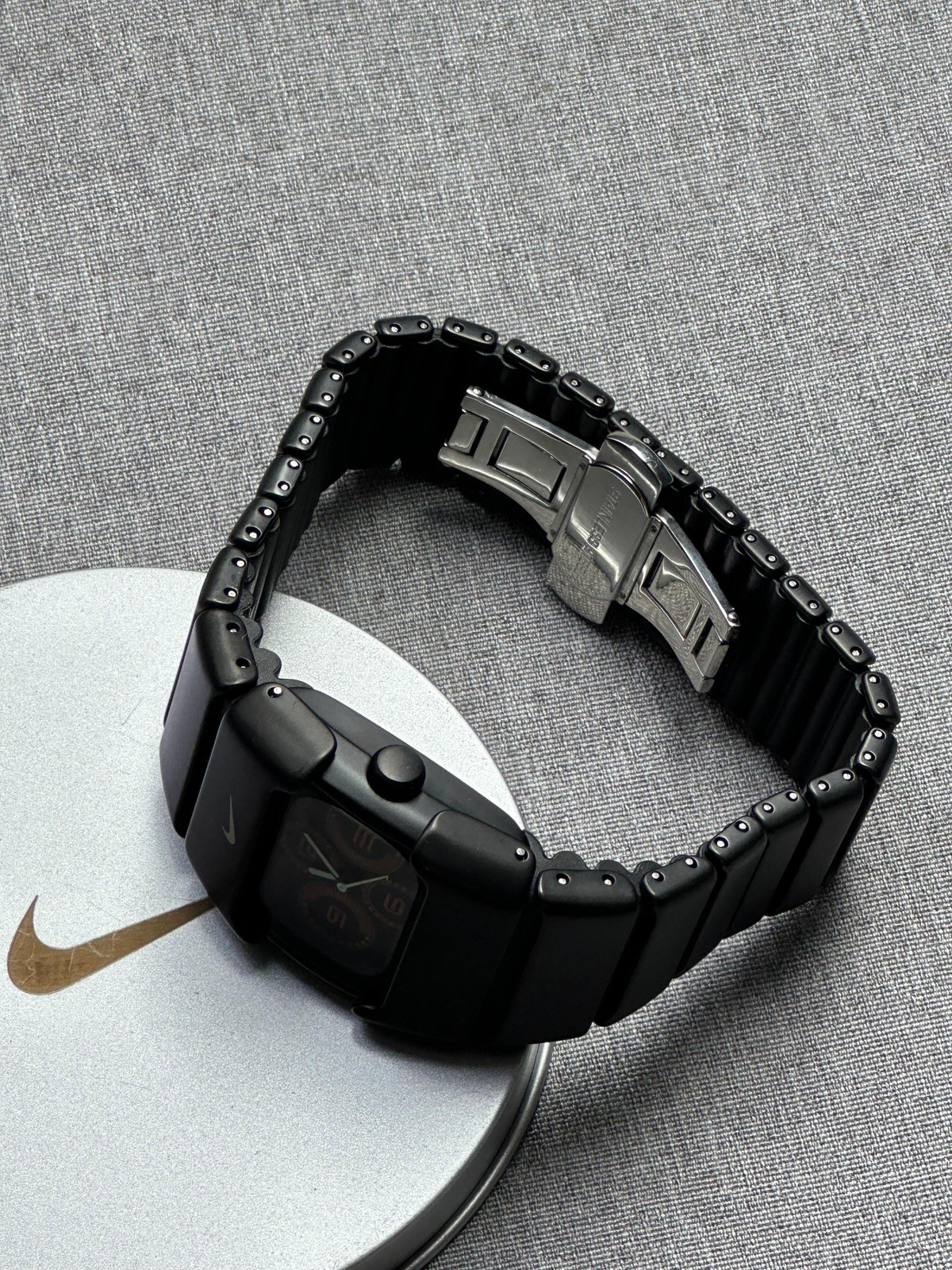 Nike D-Line Matte Black Analogue Watch with Orange Dial