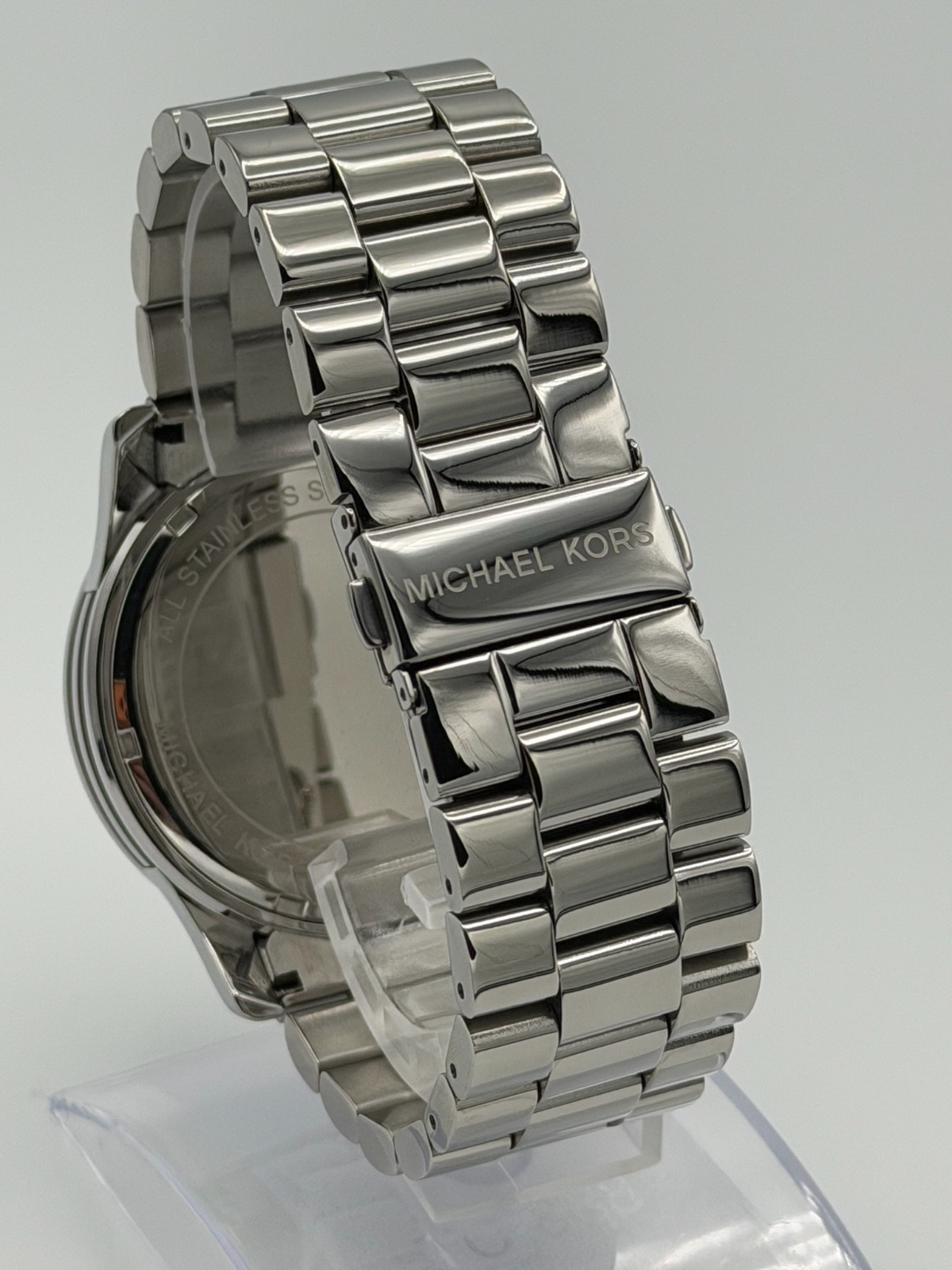 MICHAEL KORS MK5544 Runway Silver Pave Stainless Steel Logo Unisex Watch