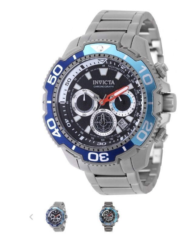 49493 – Invicta TI-22 Commandor Watch – 48mm, Titanium Navy & Sky Blue Bezel