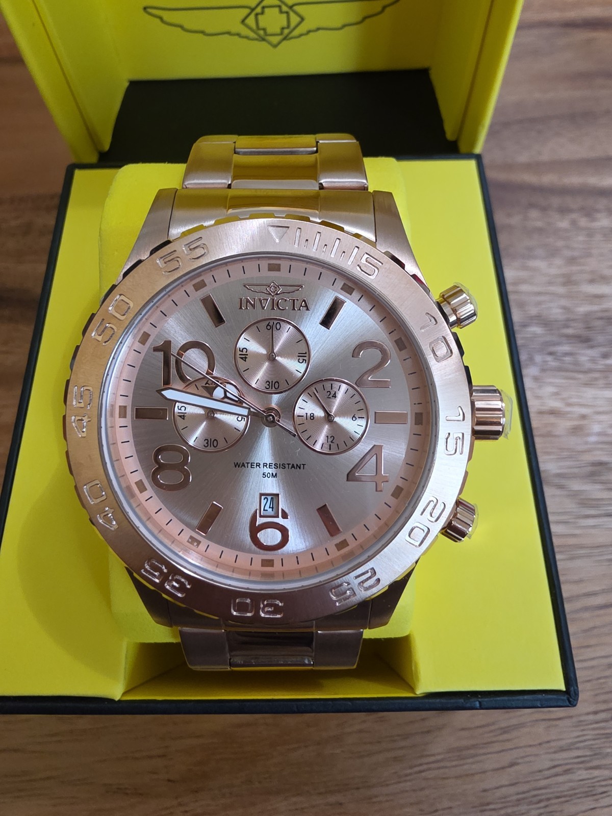 Invicta Men’s Watch Specialty Rose Gold Tone IP Stainless Steel Bracelet