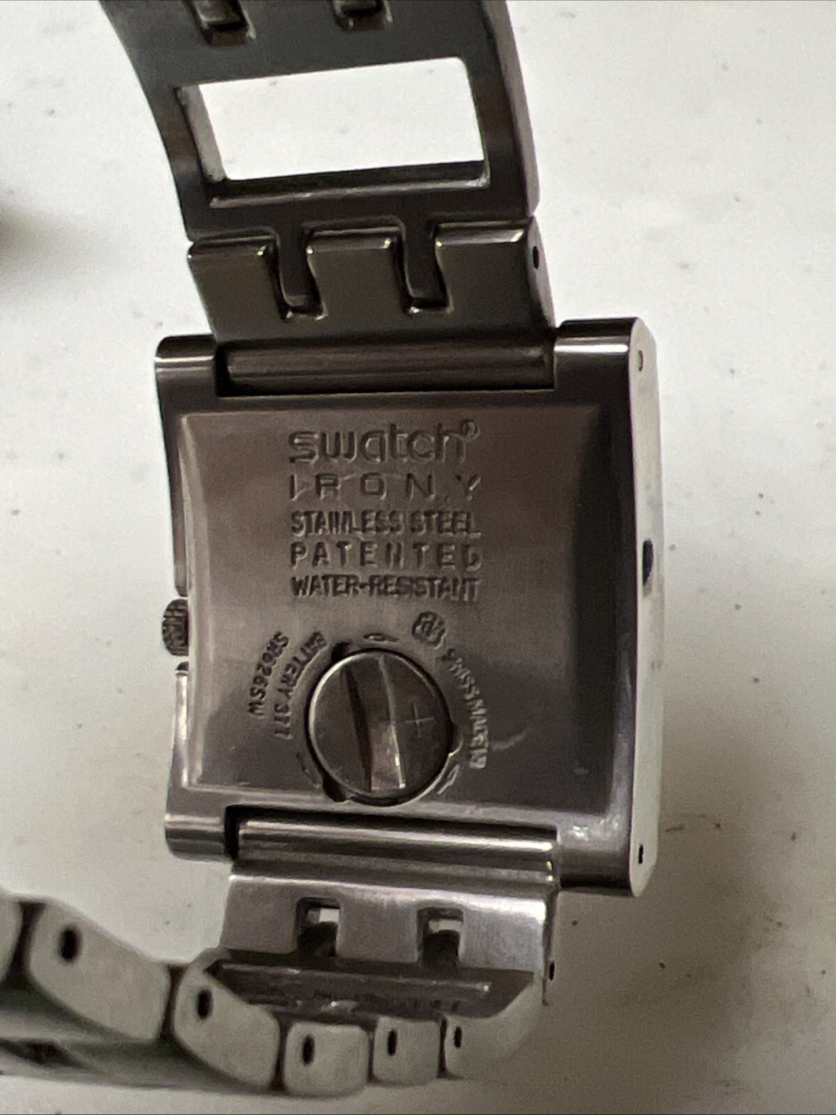 Swatch YUS100G Square Mirror Time Swiss Quartz Womens Watch