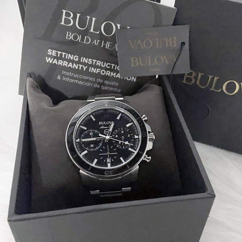 Bulova Series C Black Dial Marine Star Men New 96B272 Chronograph Watch (45MM)