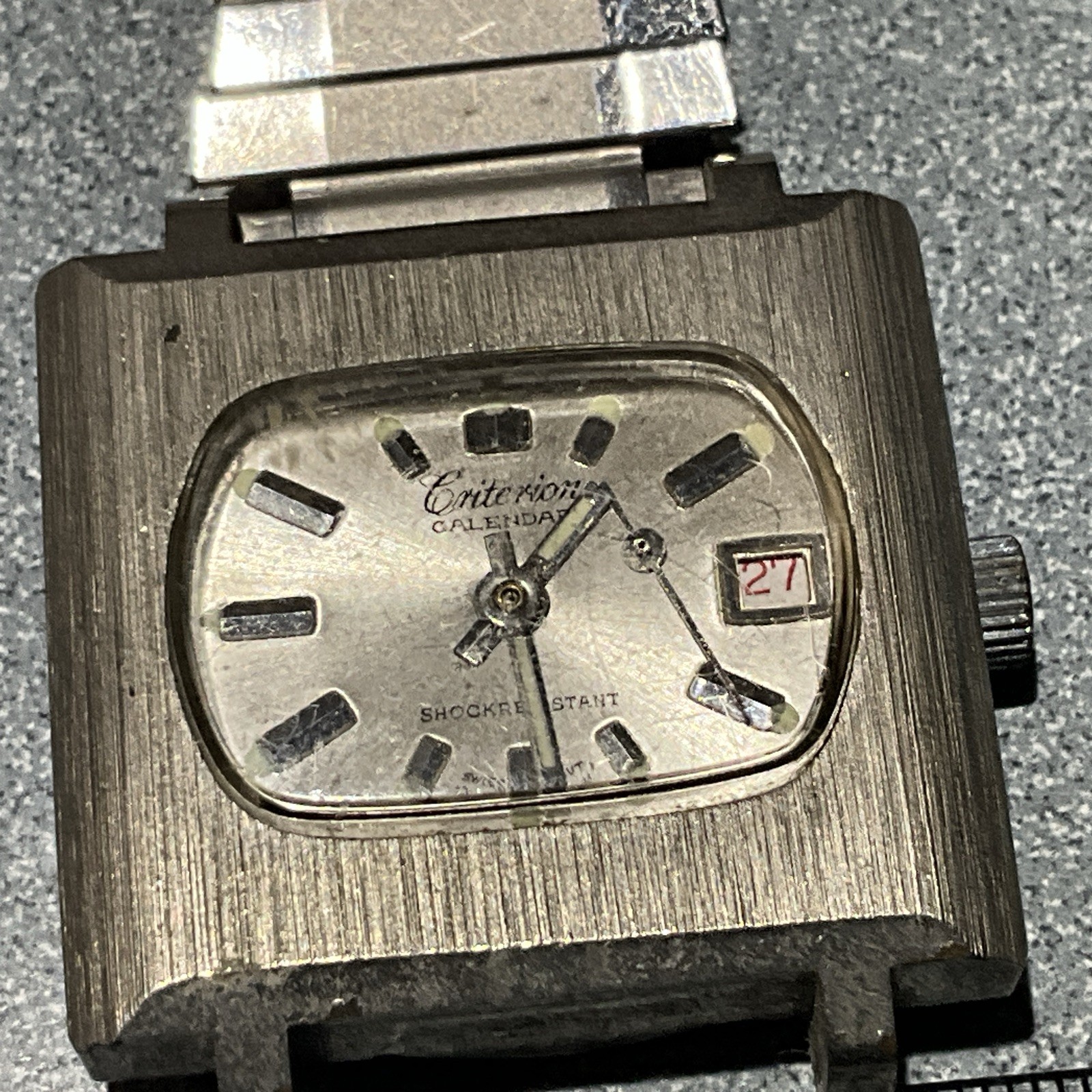 1970’s Criterion vintage men’s mechanical wristwatch 1 JEWEL FOR PARTS REPAIR