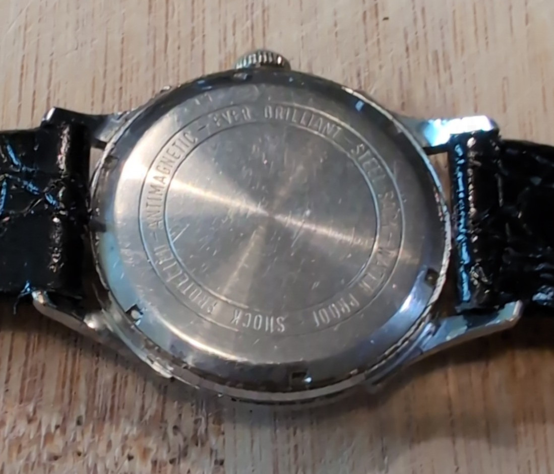Vtg Wolbrook Wrist Watch Black Dial Made In Germany Red Seconds Pointer