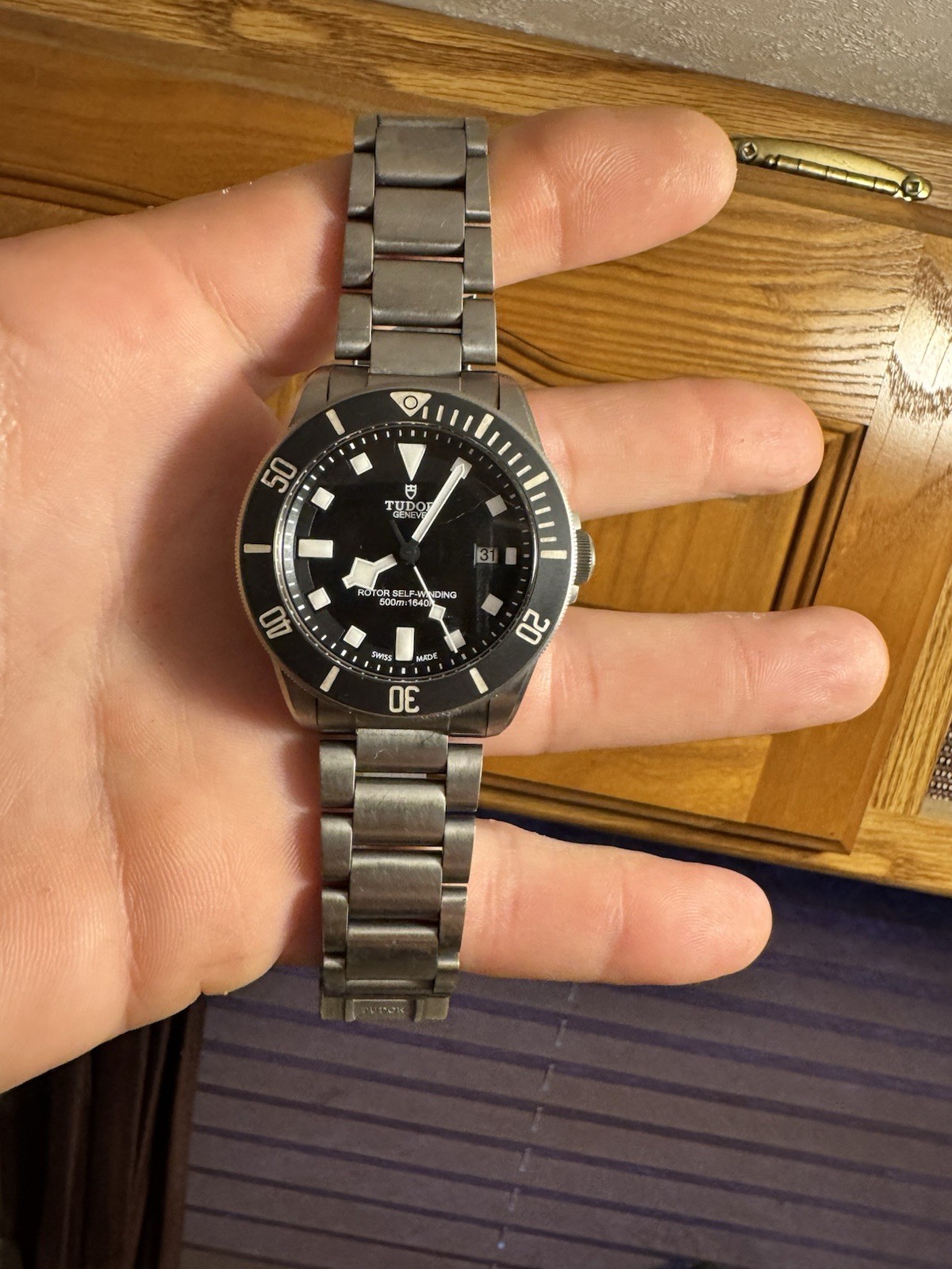Tudor Pelagos 25500TN 42mm Black Dial 500m Auto Date Diver Watch w/ Box & Papers