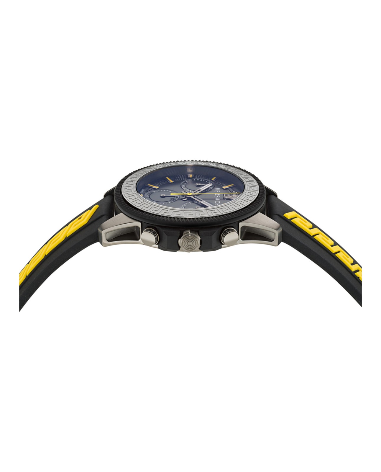 Versace Mens Greca Action Chrono IP Gunmetal 45mm Strap Fashion Watch