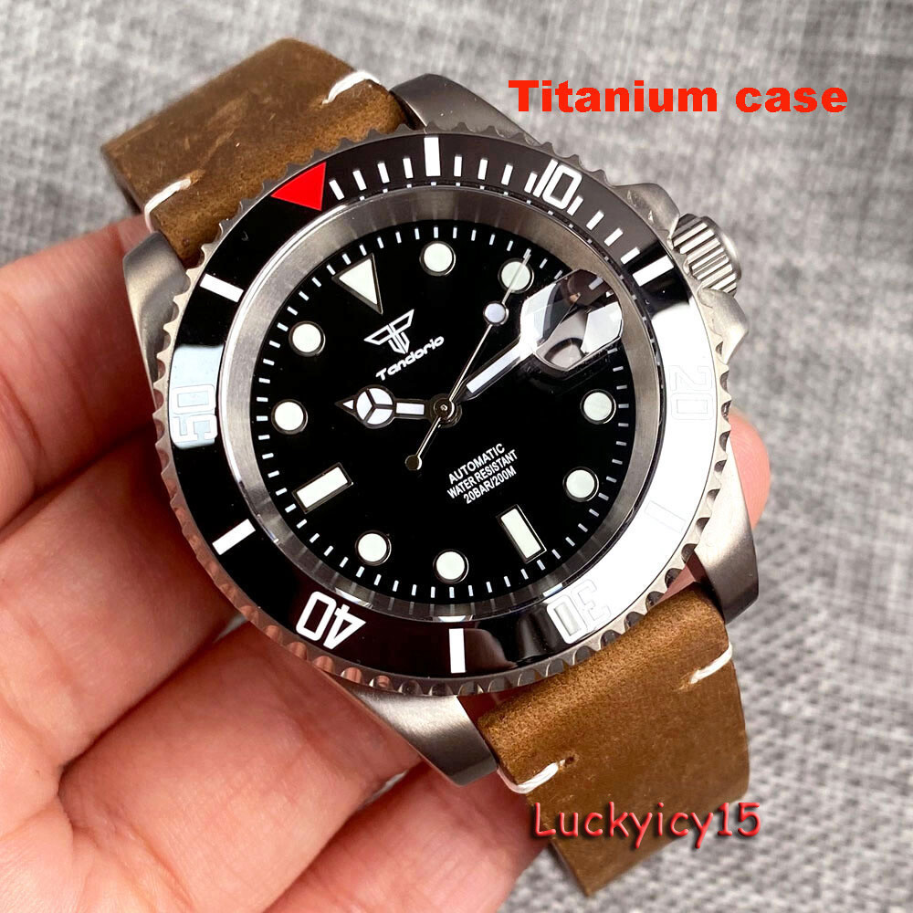Tandorio 40mm T2 Level Titanium Watch For Men 20Bar Water Resistance 120 Clicks