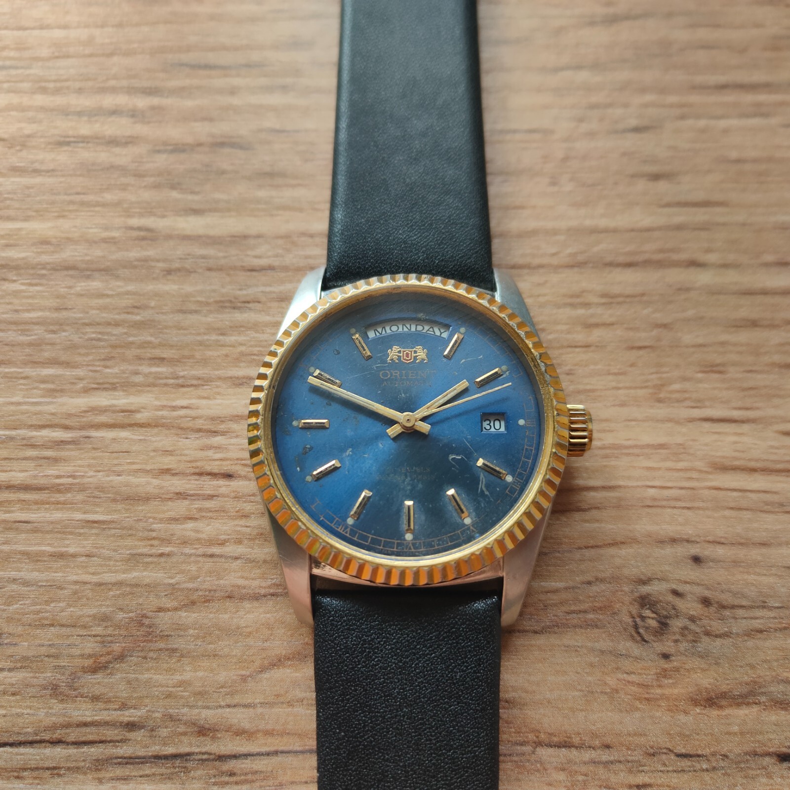 Rare Orient President watch, day date orient Automatic Watch, rare blue dial