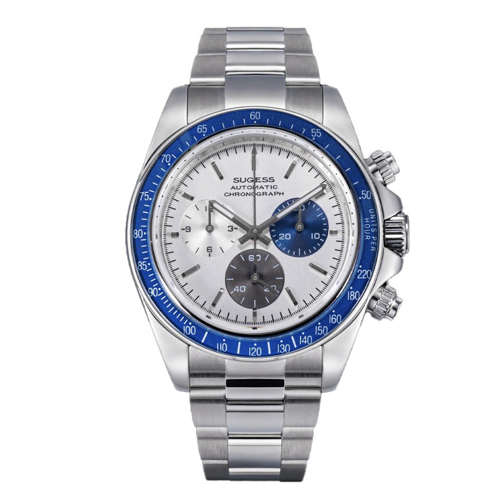 Sugess S473 Chronograph Automatic Steel Blue White Sapphire Men’s Watch
