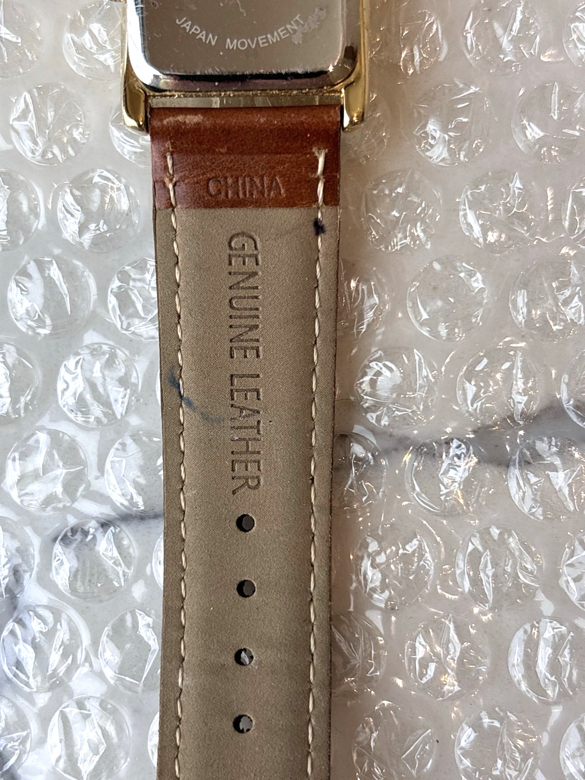 Peugeot Women’s Tank Watch Blue Hands Leather Band, Gifts for Her